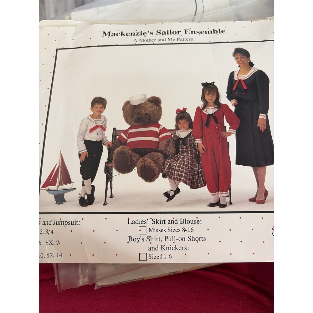 Vintage 1990 Angel Wears Sailor Sewing Pattern Sizes 8-14 Mackenzie’s Ensemble